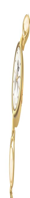 Gold-Toned Oval Dial Wrist Watch with Black Strap, Studded with Stones