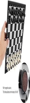 WHITE BIRD Magnetic Educational Chess Board Set with Folding Chess Board 2 Plyaers Travel Toys for Kids and Adults (White & Black 1)